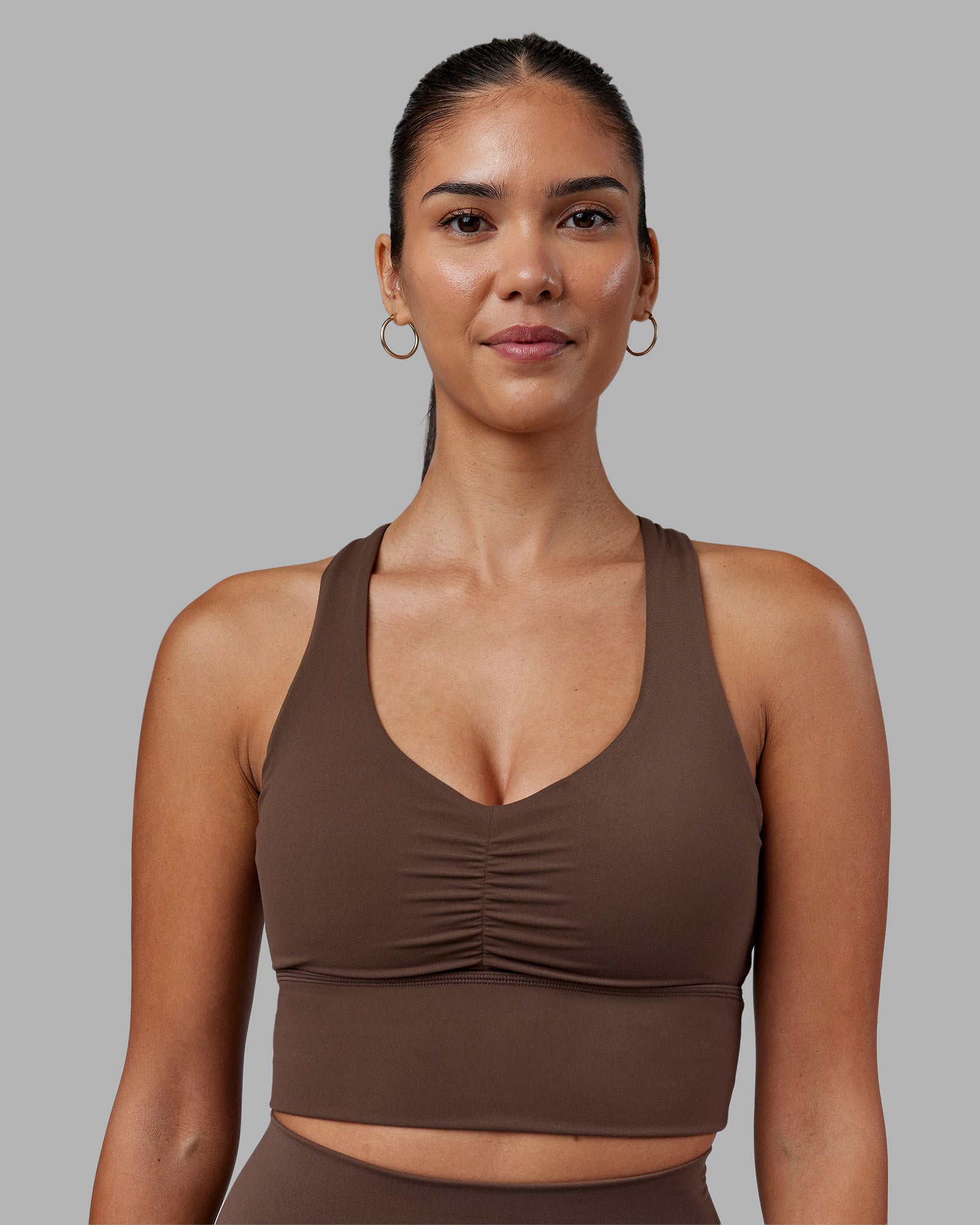 Evoke Longline Sports Bra - Chocolate Martini