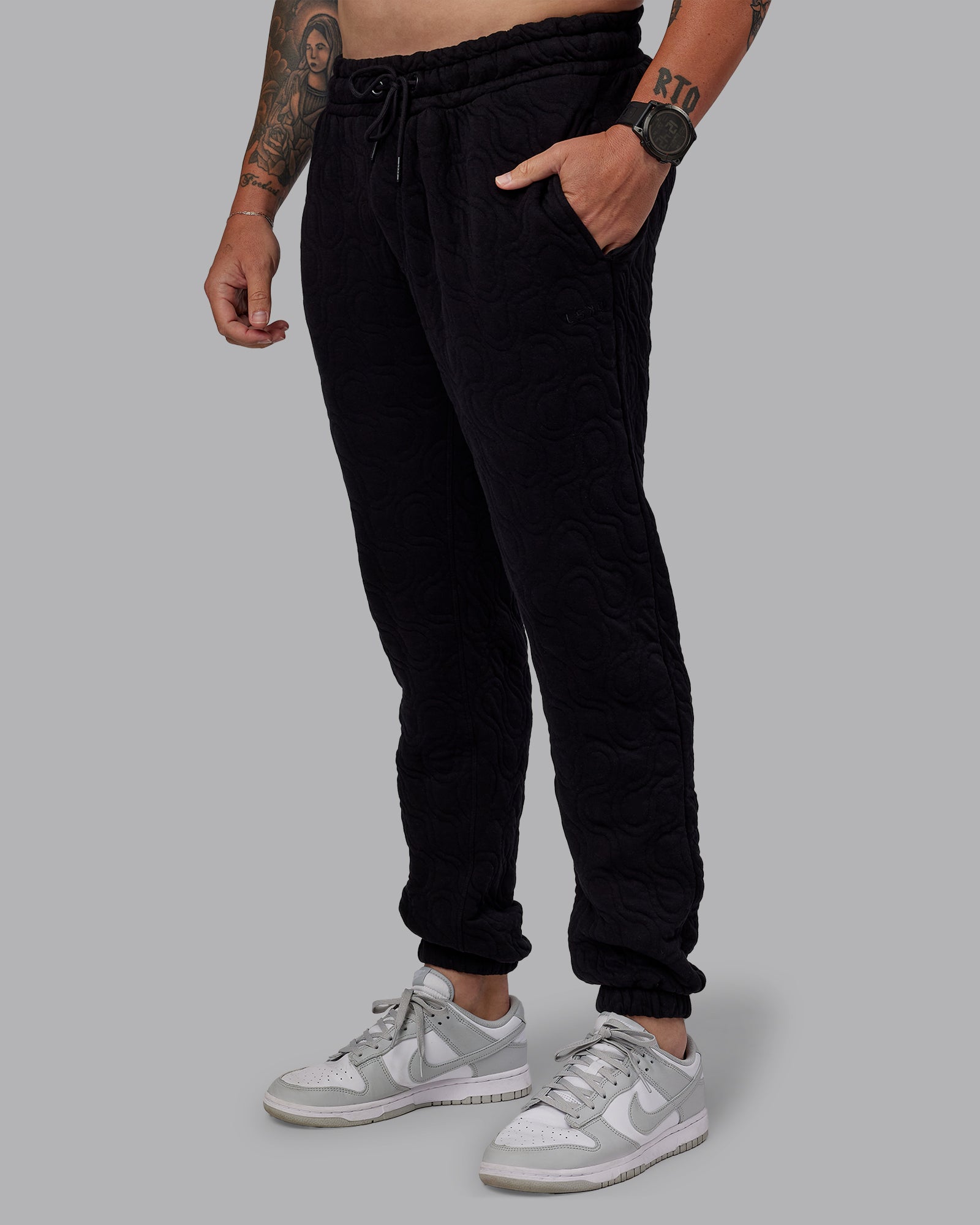 MVP Quilted Track Pant - Black-Geometric