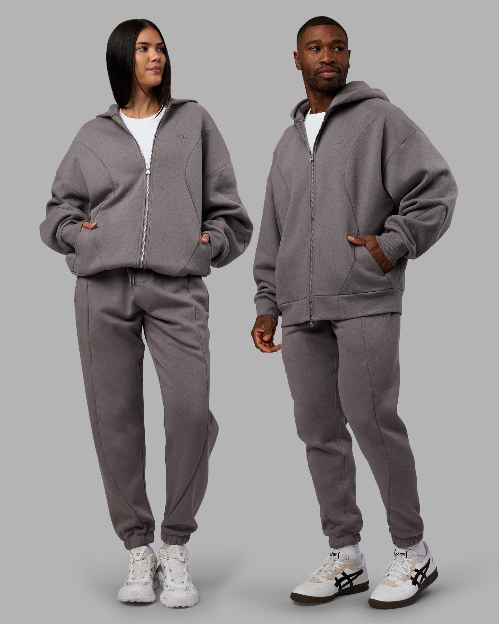 Stream Oversized Panel Zip Hoodie - Storm Front