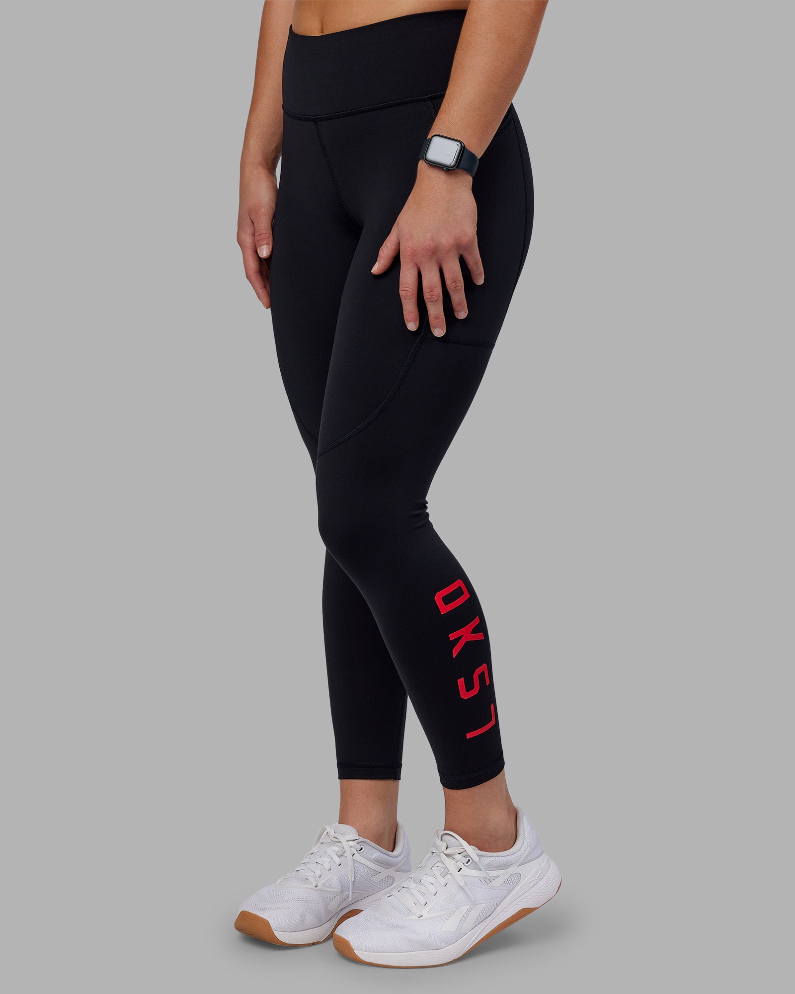 Rep Ultra High-Rise 7/8 Legging Pockets - Black-Scarlet