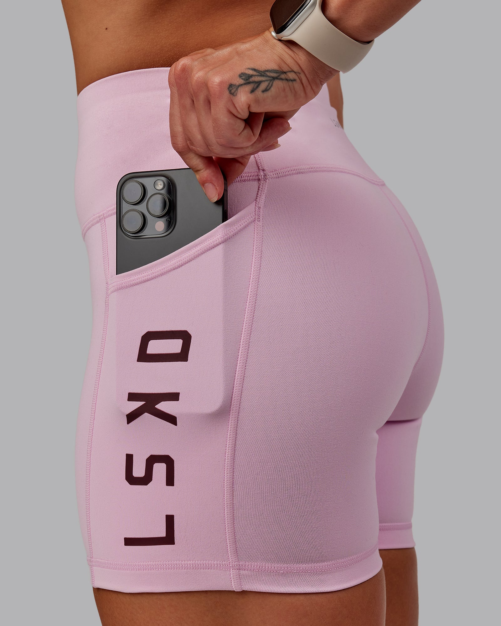 Rep Ultra High-Rise 4" Short Pockets - Marshmallow-Cherry Lacquer
