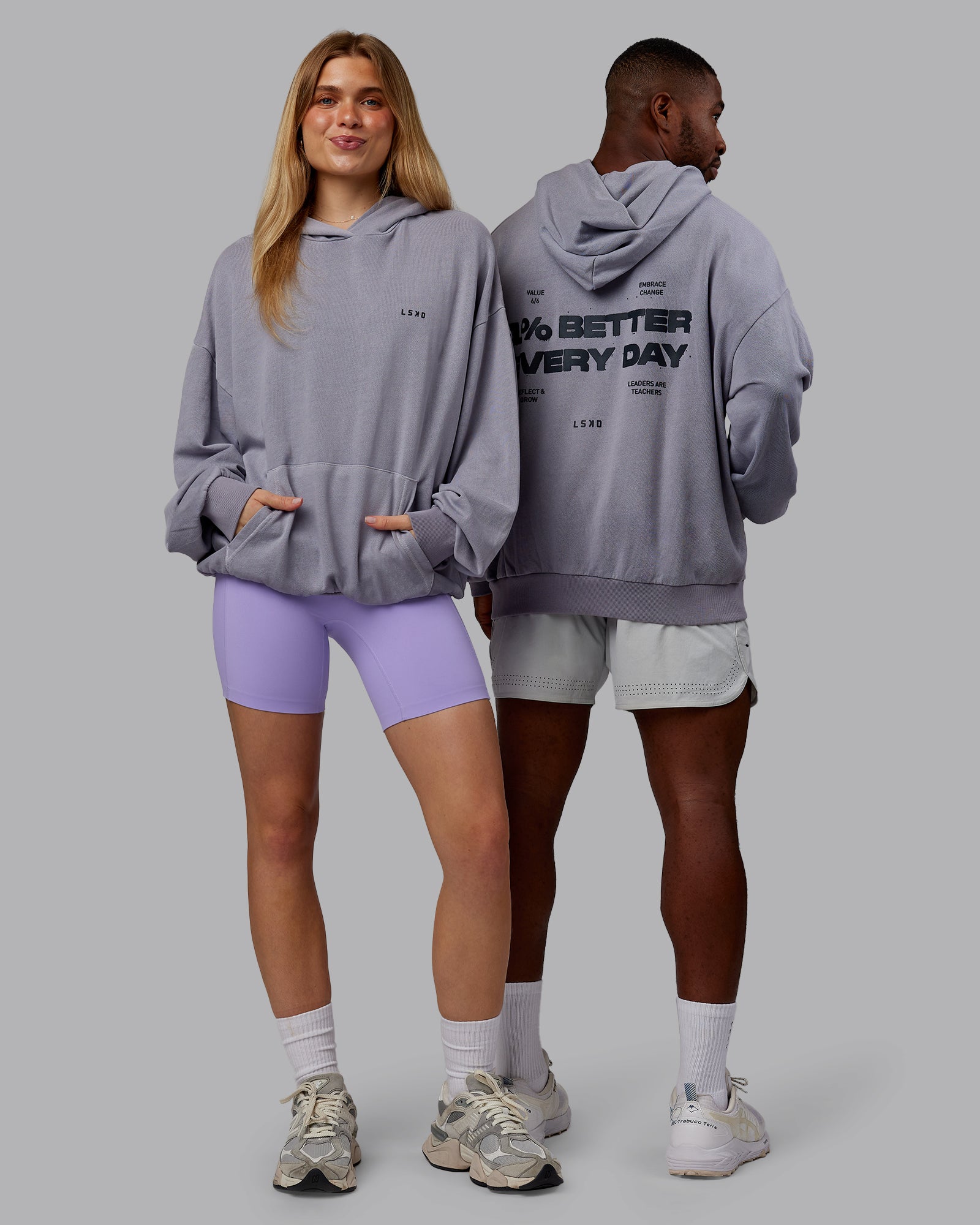 1% Better Value Series Oversized Hoodie - Violet Ray-Black