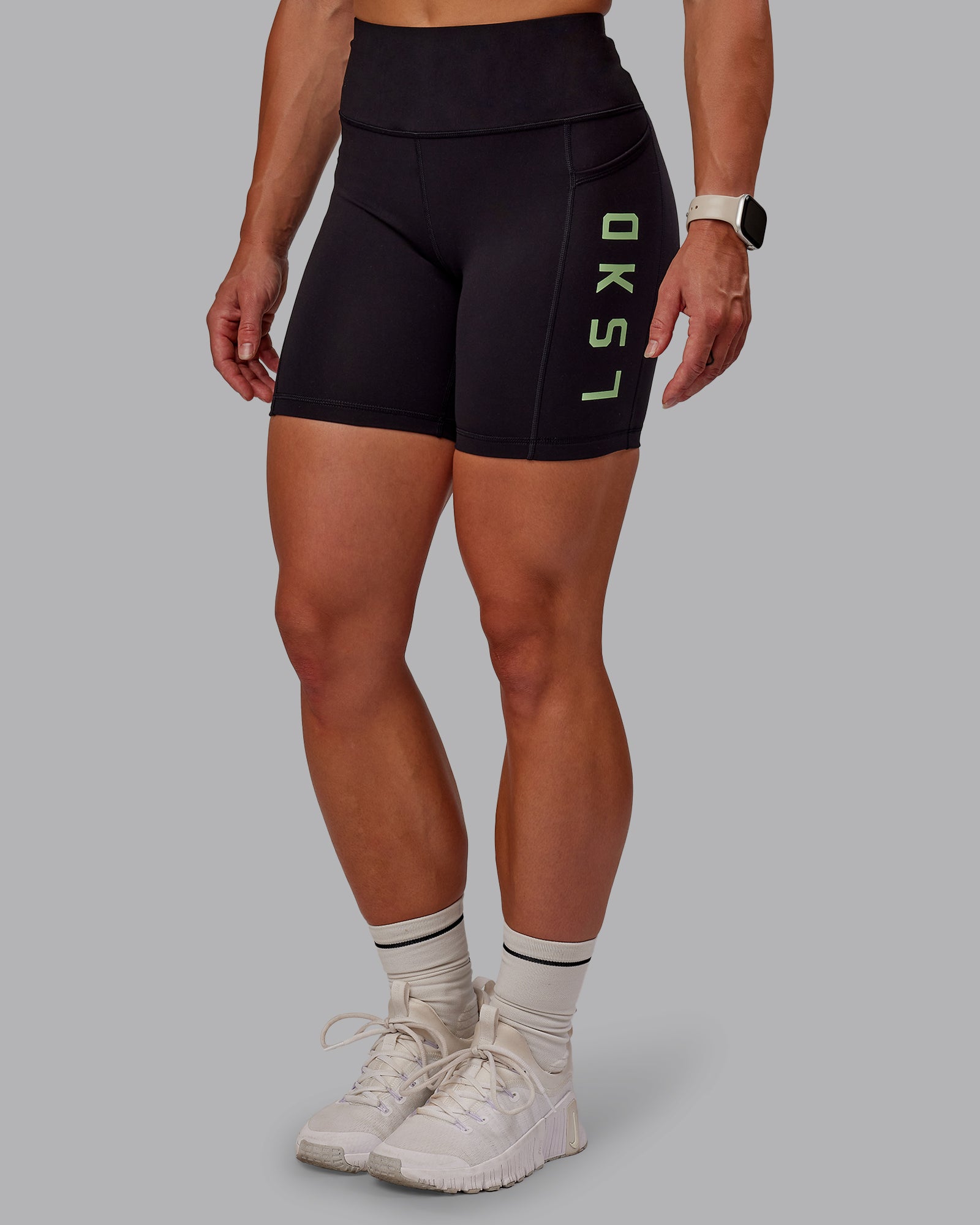 Rep Ultra High-Rise 6" Short Pockets - Black-Surreal Green