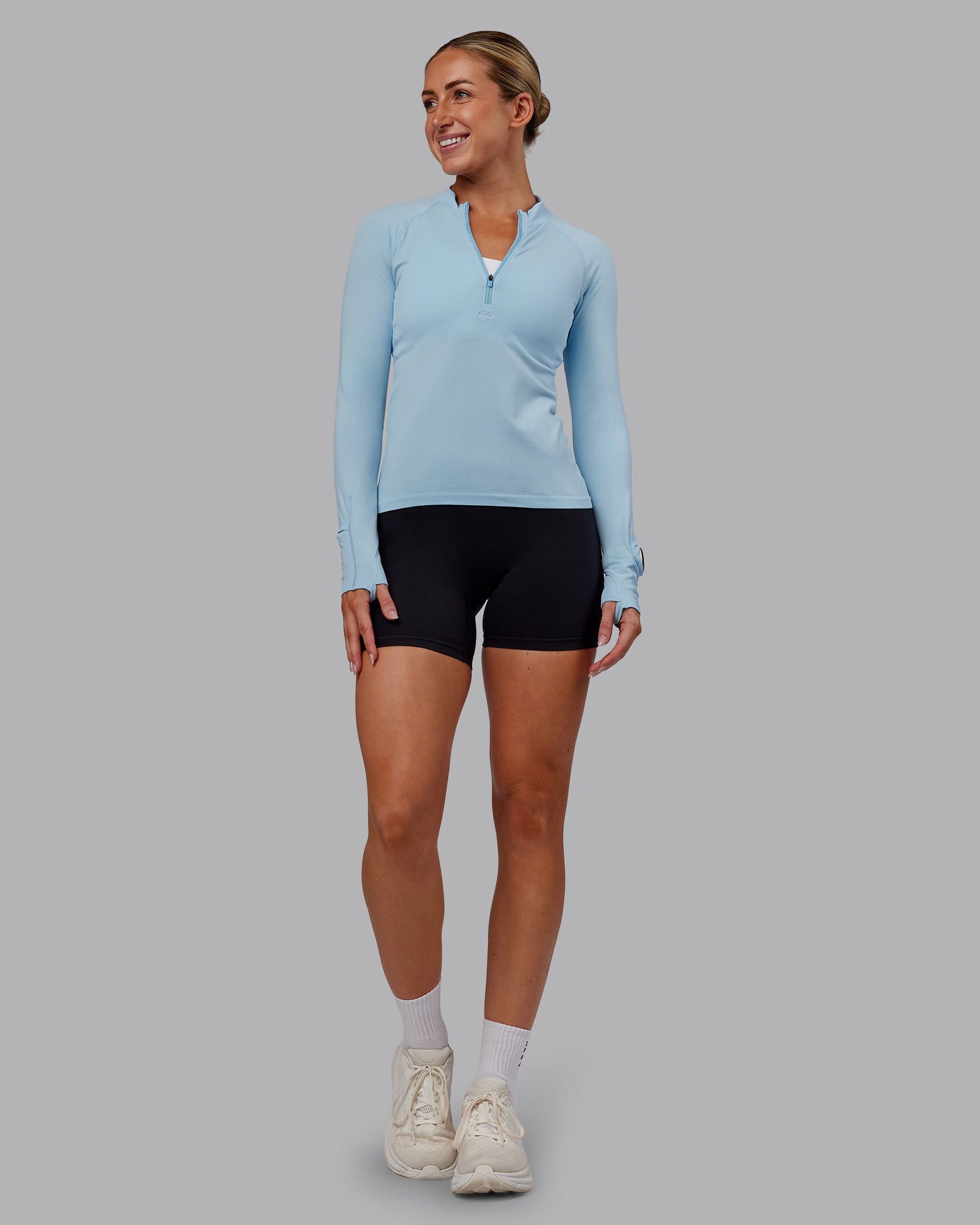 AeroFLX+ Long Sleeve Half Zip - Glacial Blue/Glacial Blue
