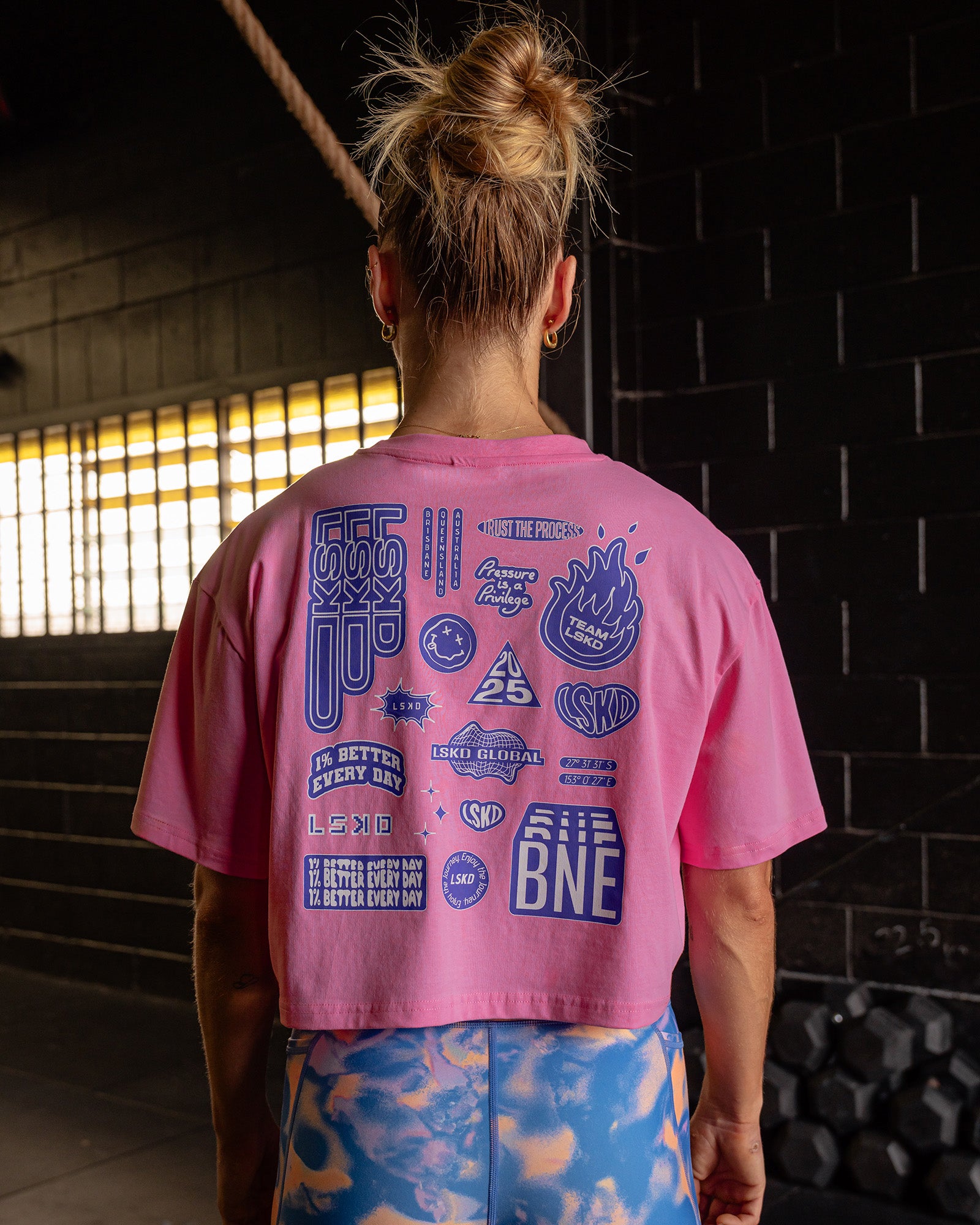 CFT BNE 25 FLXCotton Cropped Tee - Candy Pink-Purple Opulence