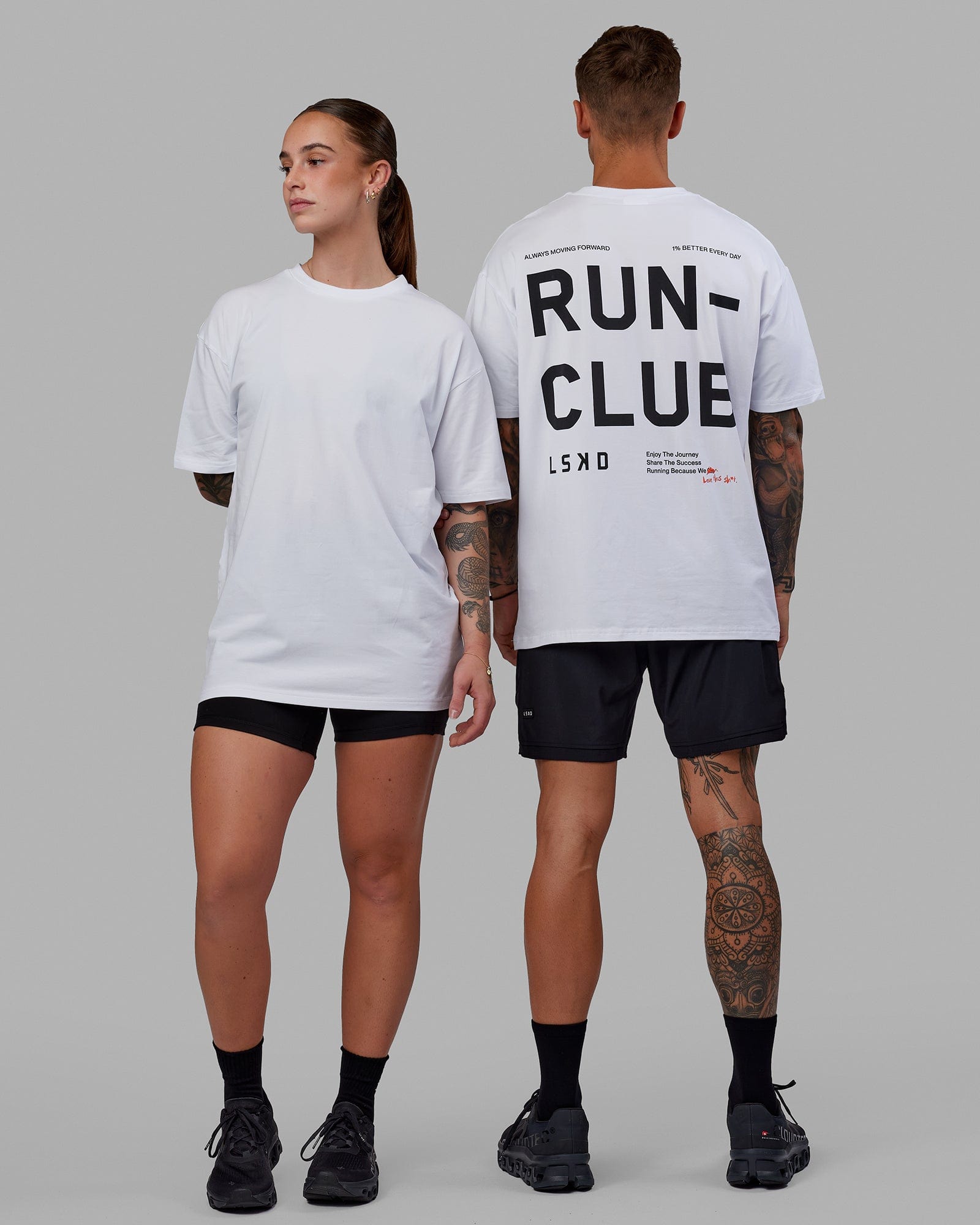 Love The Run FLXCotton Tee Oversize - White-Black