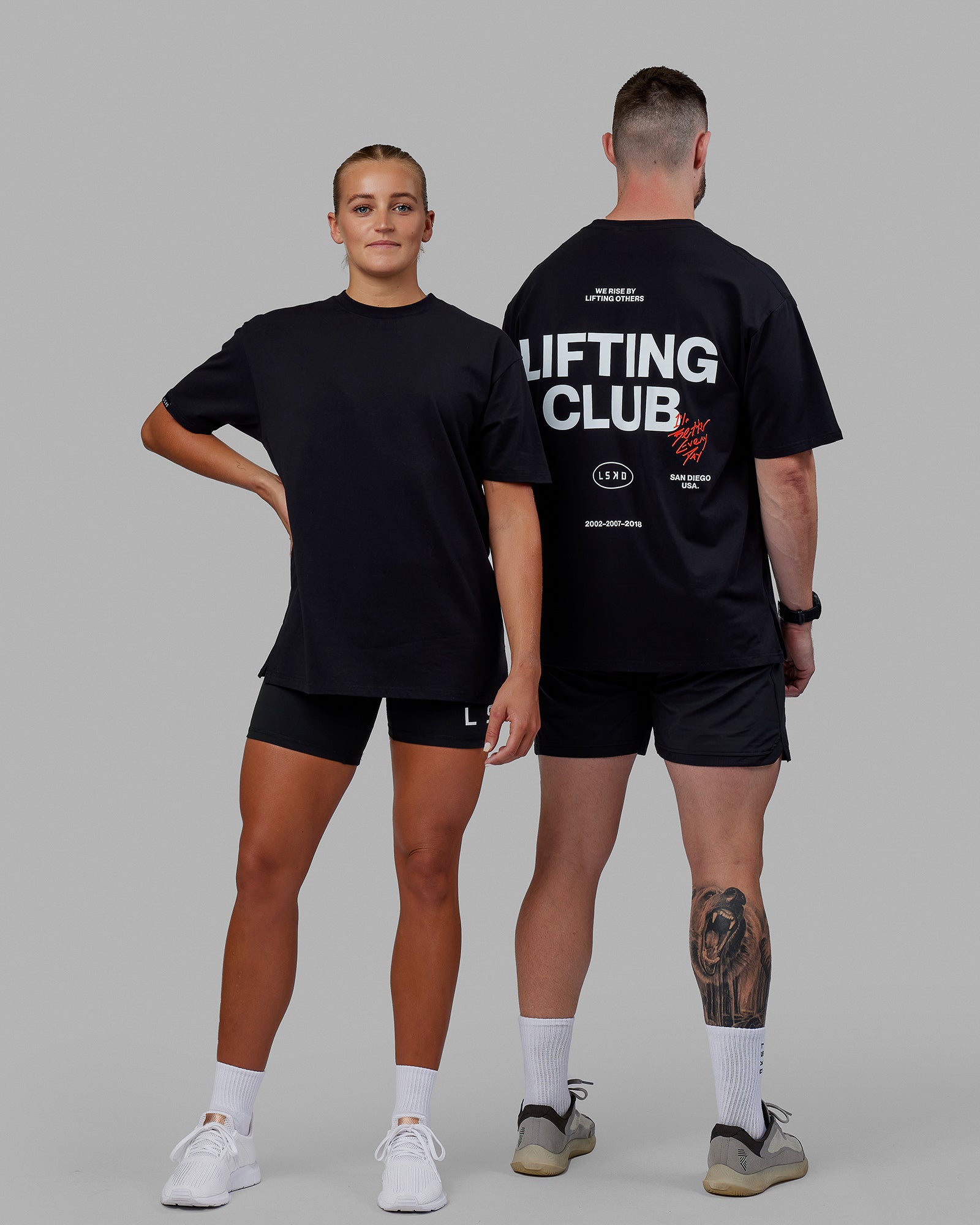 Lifting Club FLXCotton Tee Oversize - Black-White-Red