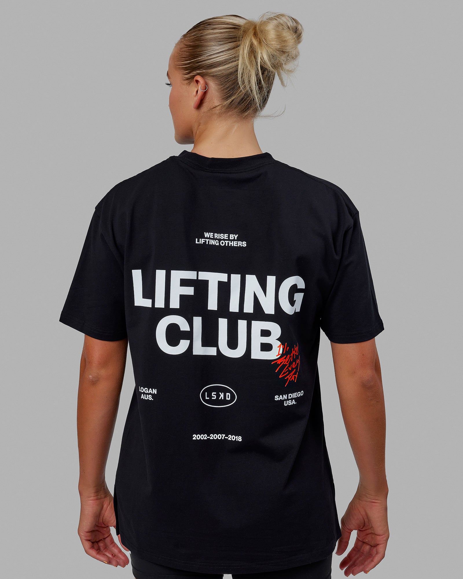 Lifting Club FLXCotton Tee Oversize - Black-White-Red