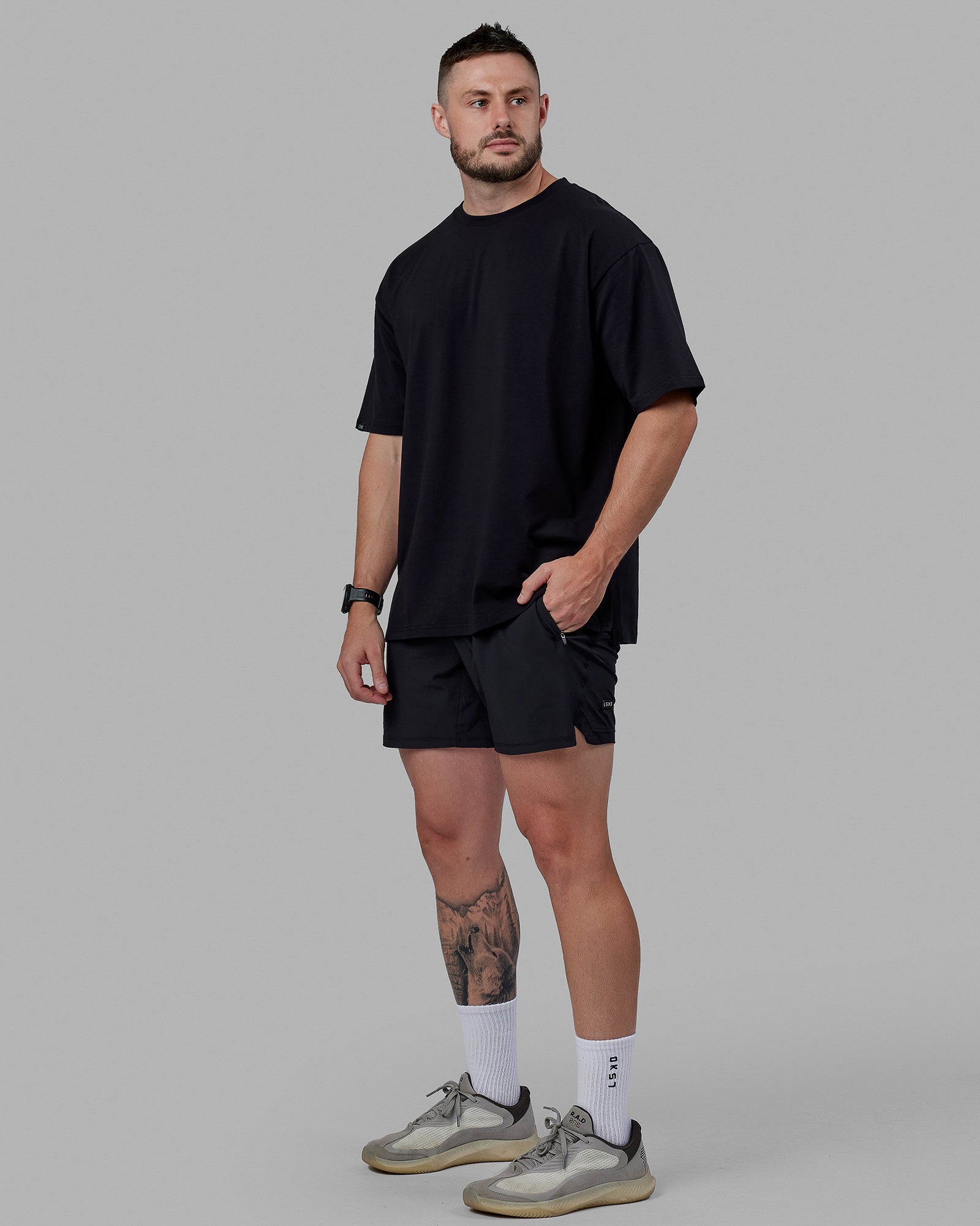 Lifting Club FLXCotton Tee Oversize - Black-White-Red
