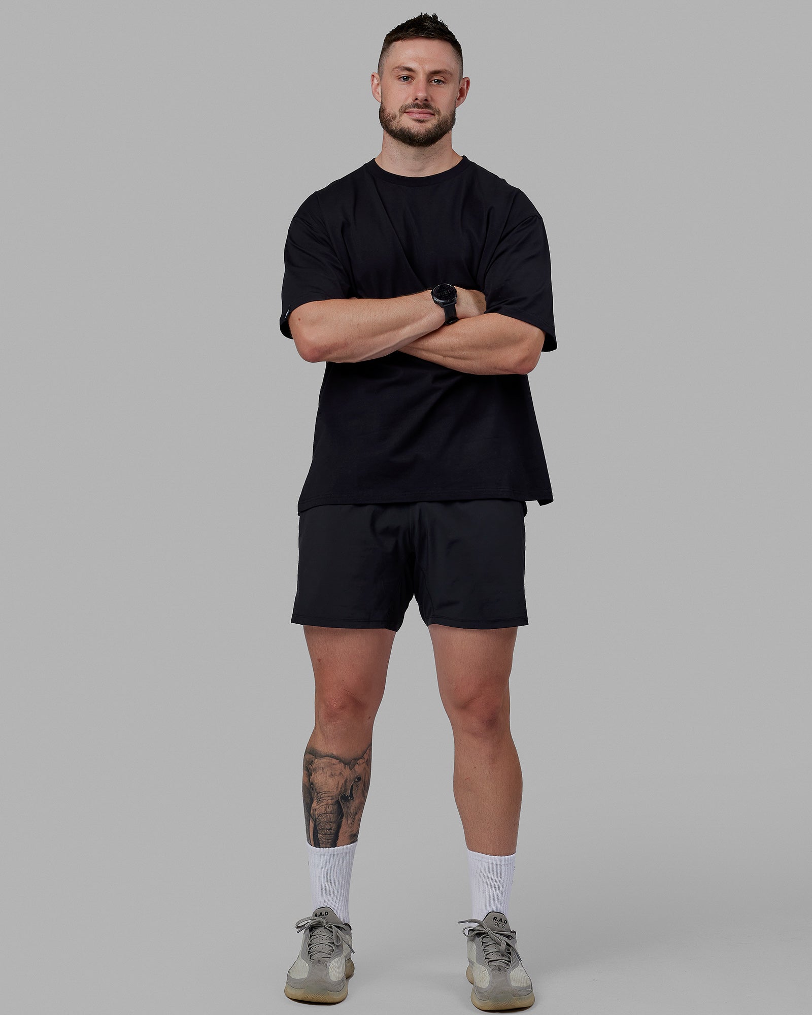 Lifting Club FLXCotton Tee Oversize - Black-White-Red
