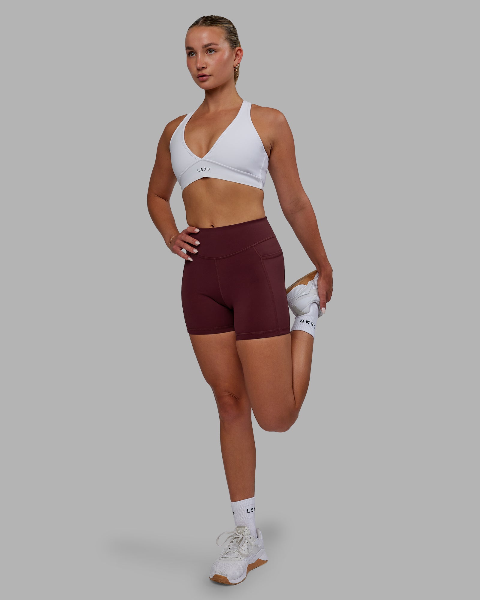 Elite High-Rise 4" Short Pockets - Dark Cherry