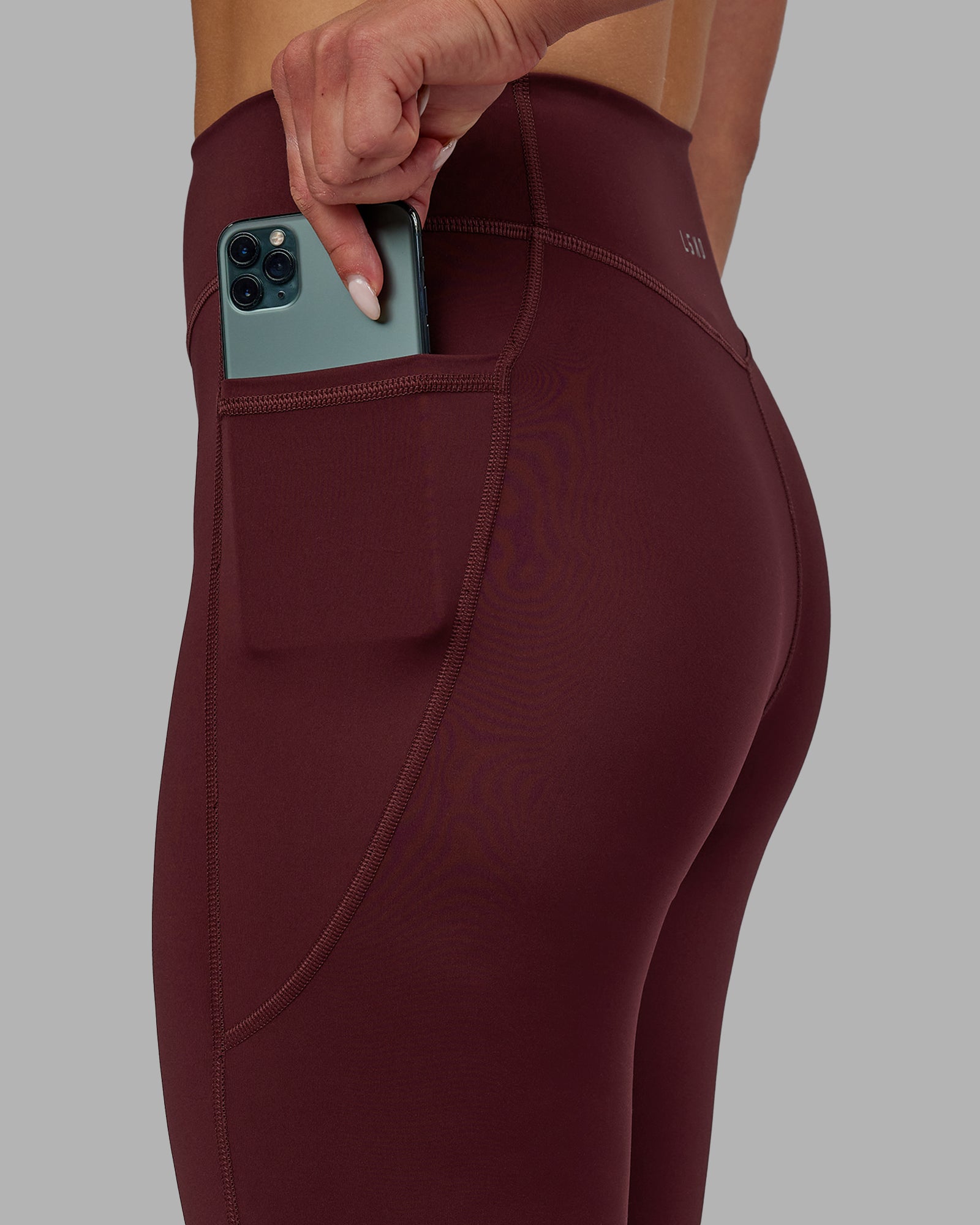 Elite High-Rise 7/8 Legging Pockets - Dark Cherry