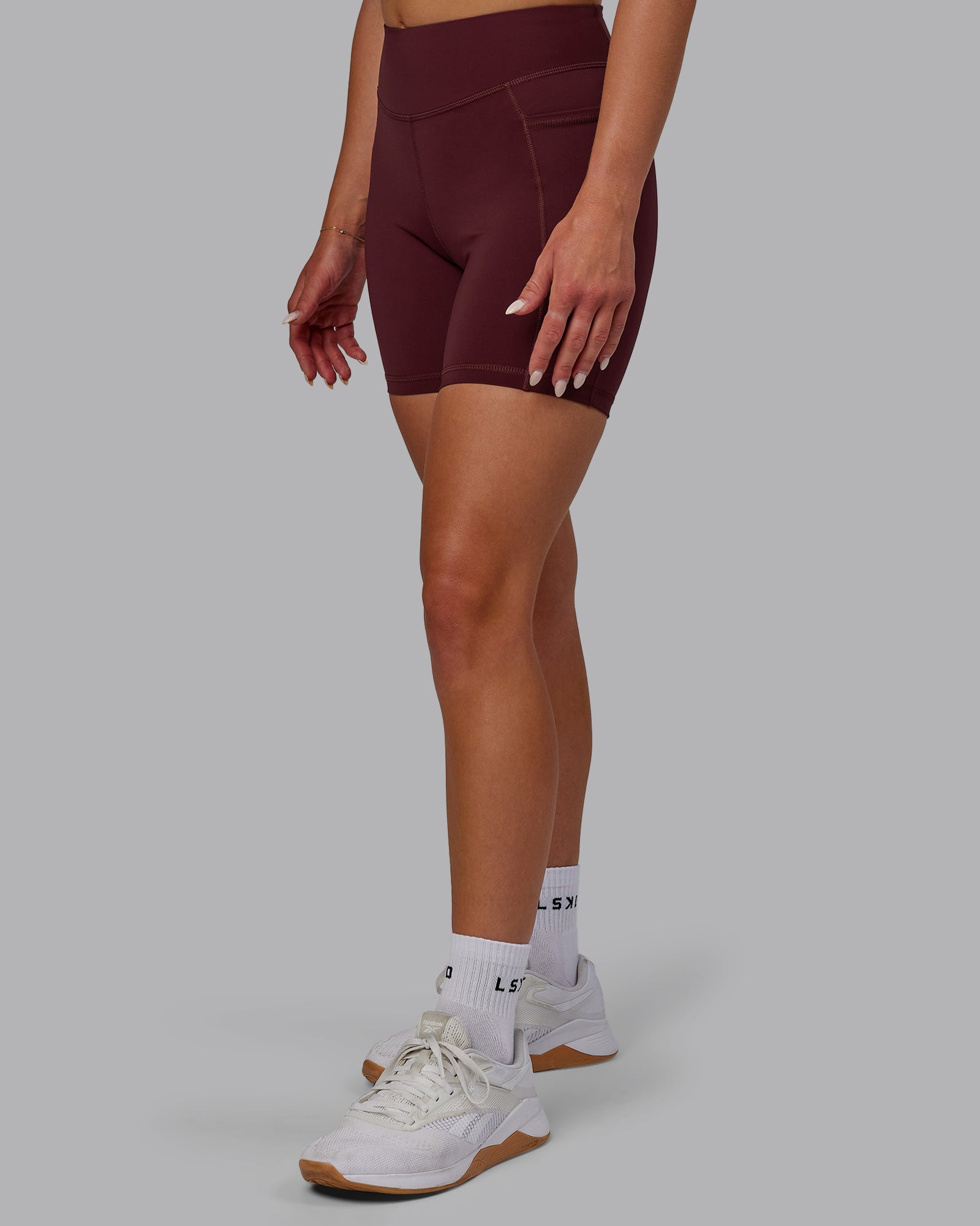 Elite High-Rise 6" Short Pockets - Dark Cherry