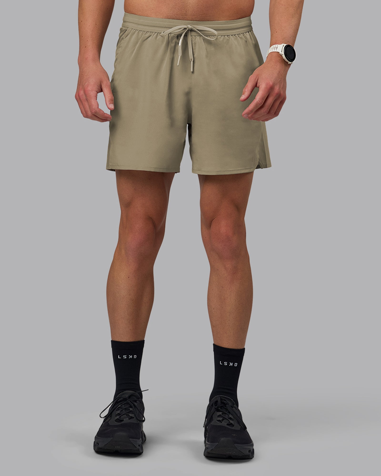 Pace Lined Performance Short 5" - Elephant