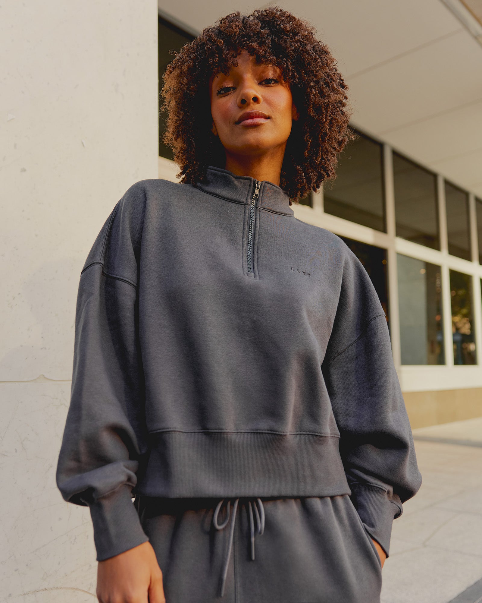 MVP 1/2 Zip Oversized Sweater - Dark Storm