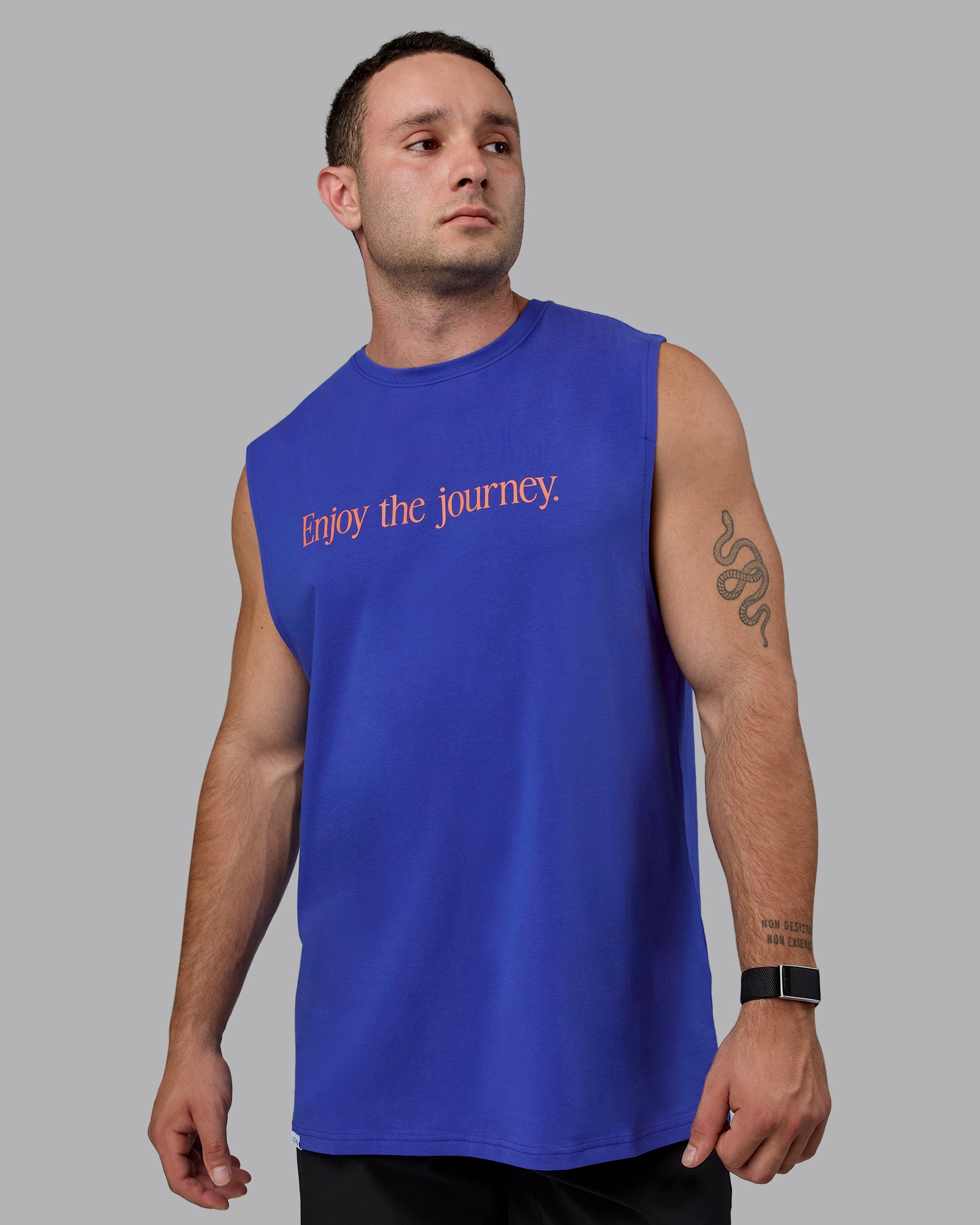 Enjoy The Journey FLXCotton Tank - Power Cobalt-Orange