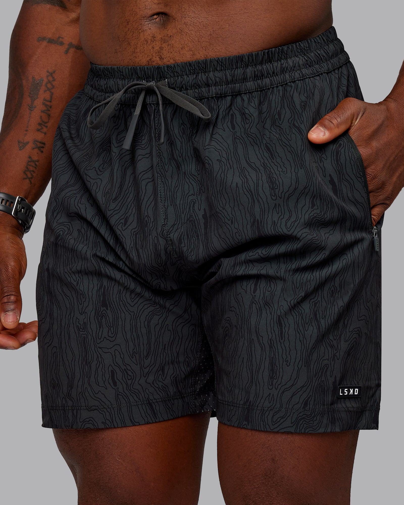 Rep 7" Performance Short - Topographic Black