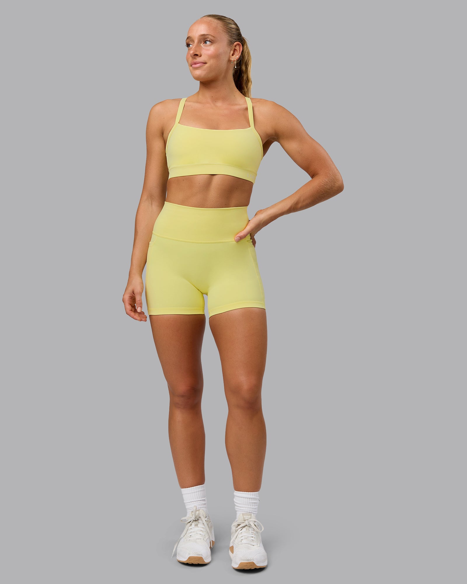 Fusion Ultra High-Rise 4" Short Pockets - Lemon Fizz