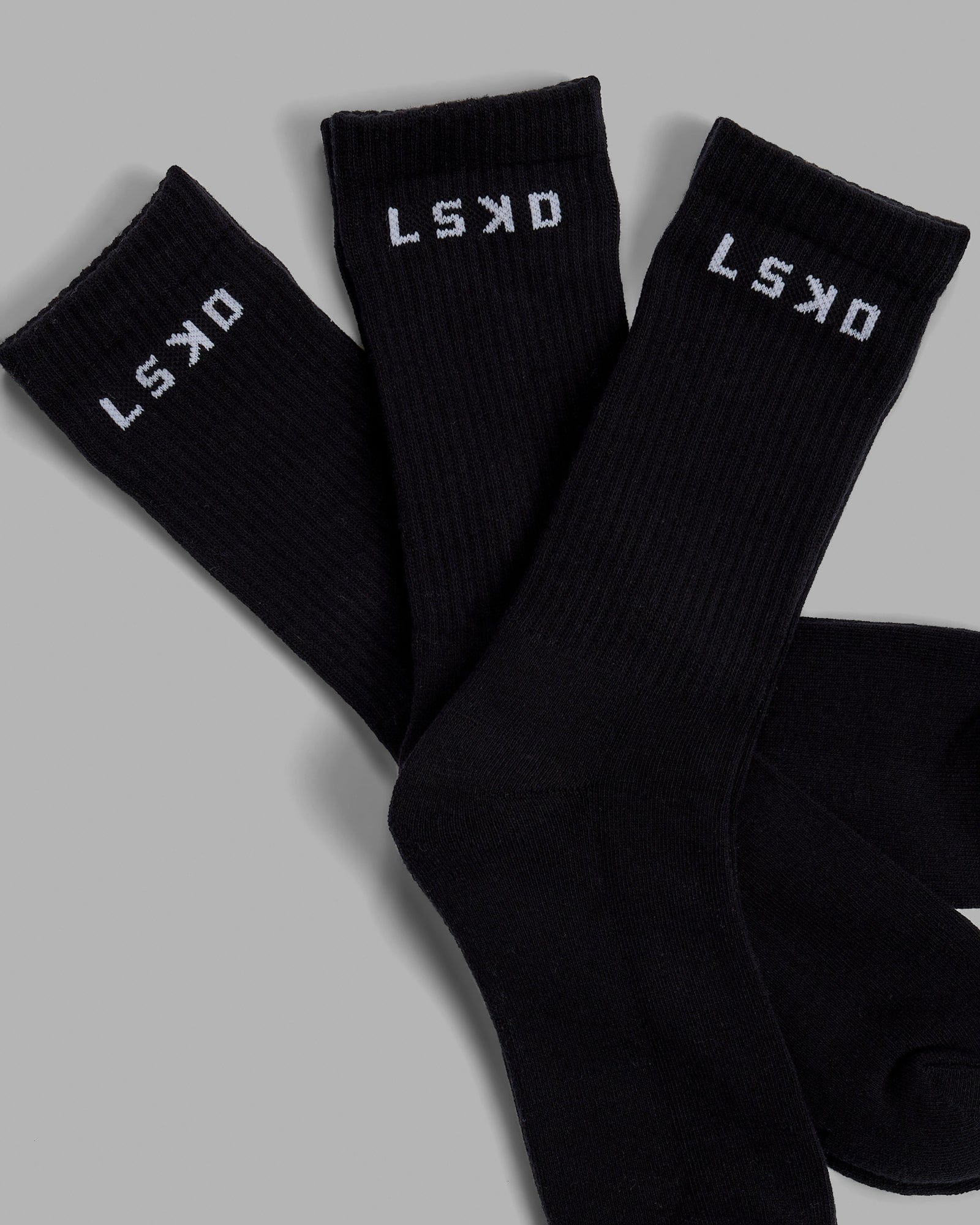 Daily 3 Pack Crew Sock - Black
