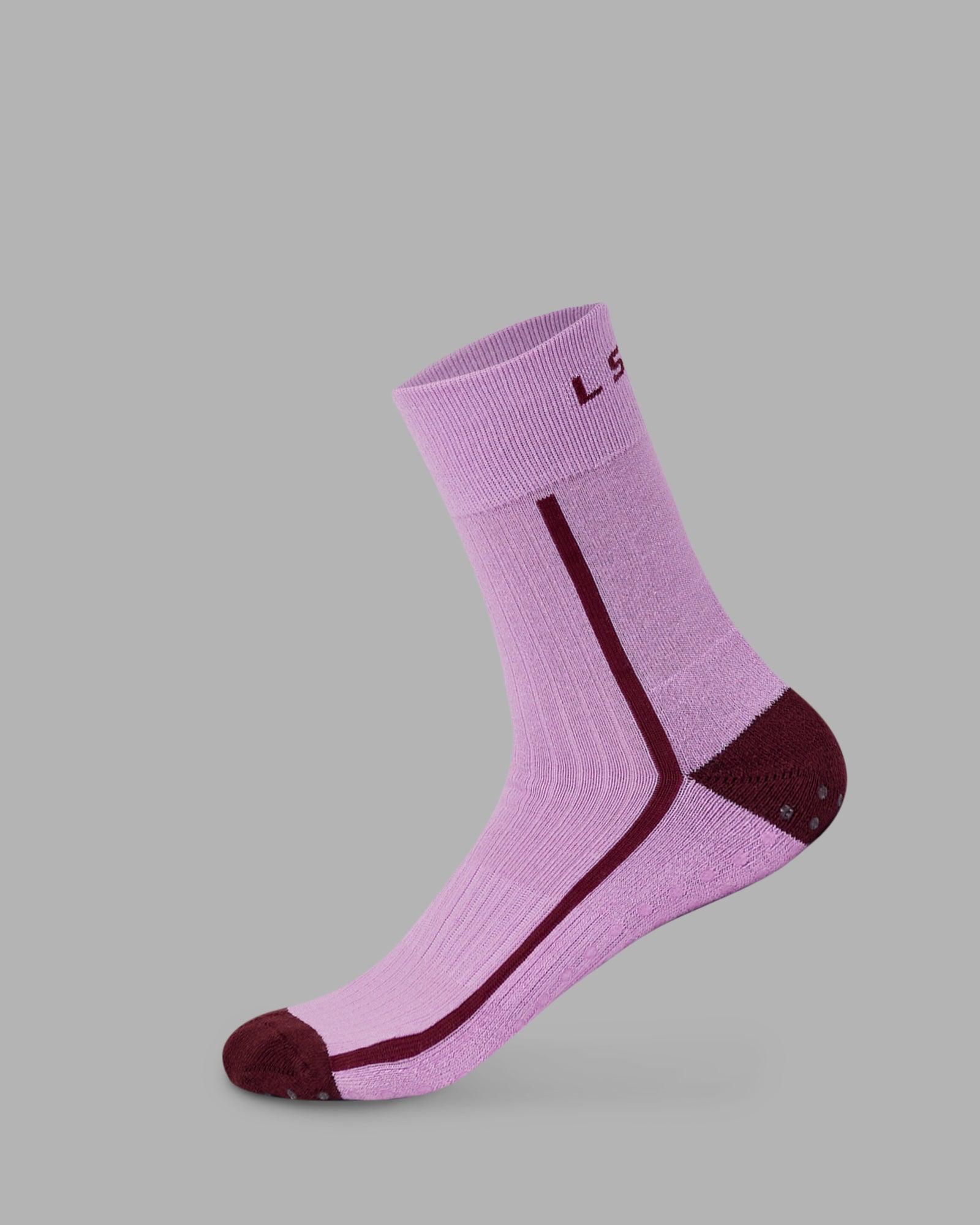 Bend Crew Pilates Grip Sock - Light Violet