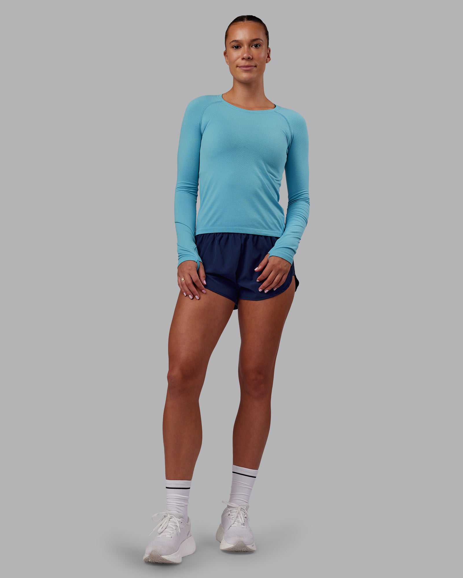 AeroFLX+ Seamless Long Sleeve Tee - Retro Blue/Retro Blue