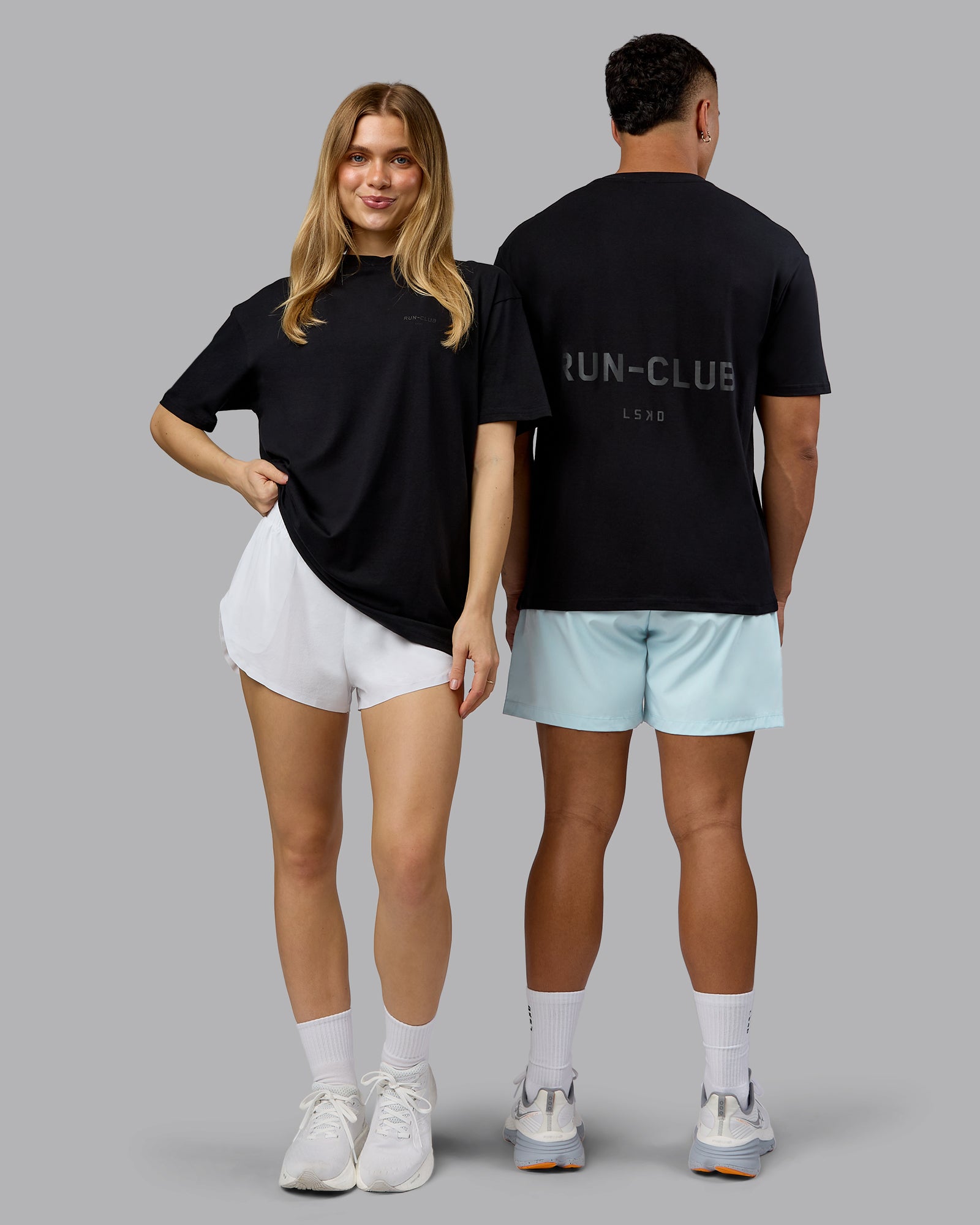 RUN CLUB FLXCotton Tee Oversize - Black-Reflective