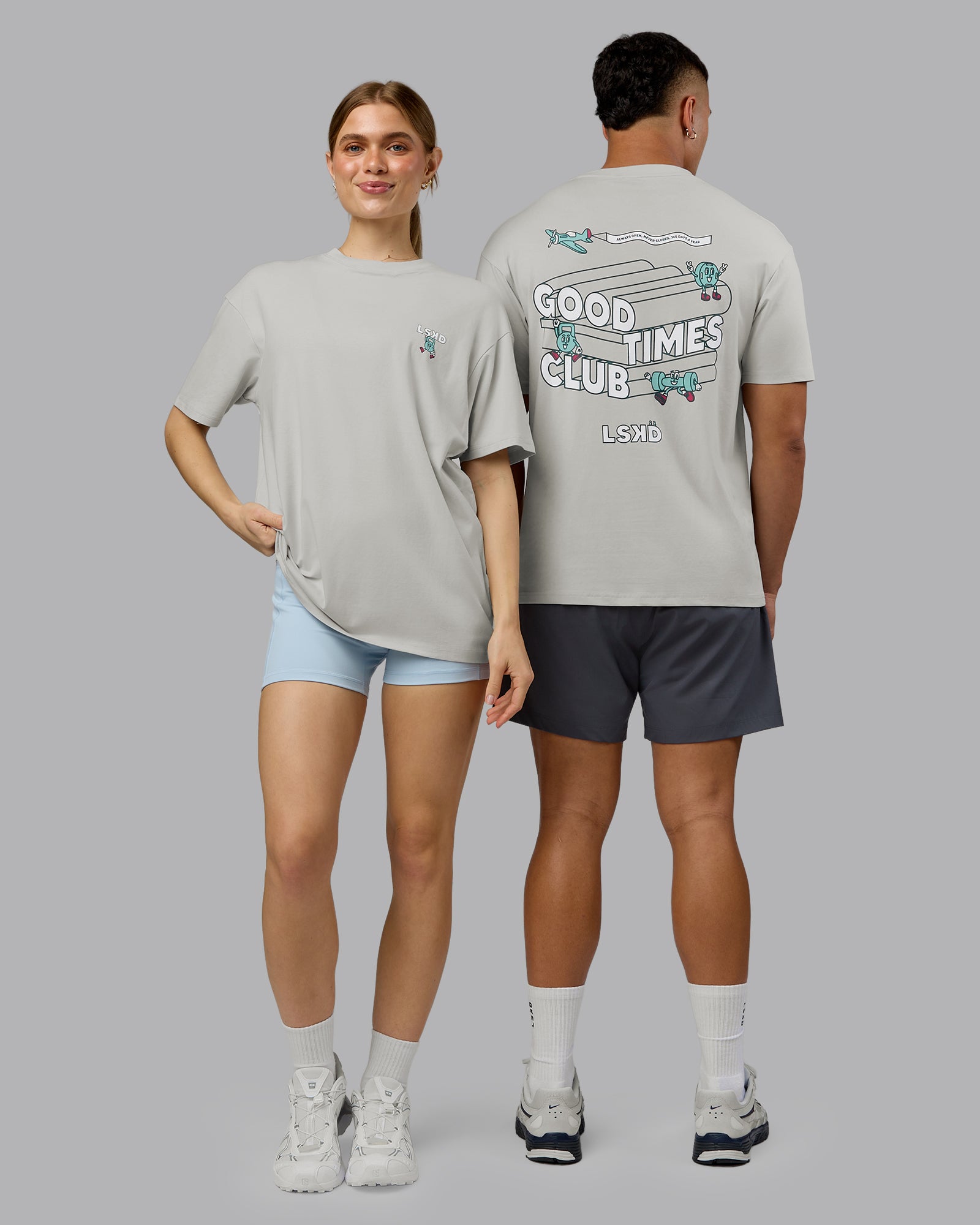 Perspective FLXCotton Oversized Tee - Digital Mist-White