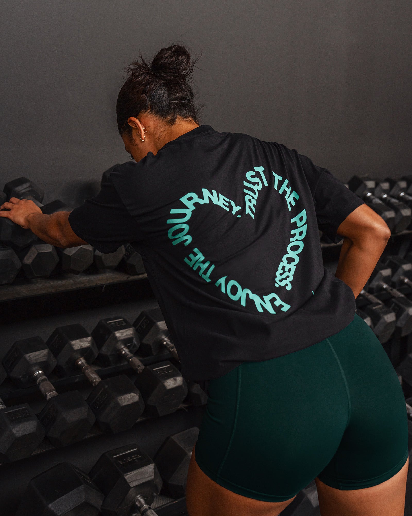Love The Process FLXCotton Oversize Tee - Black-Agate Green