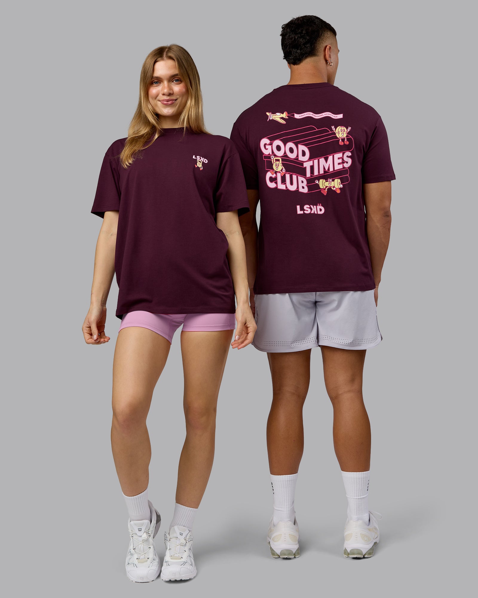 Perspective FLXCotton Oversized Tee - Cherry Lacquer-Soft Pink
