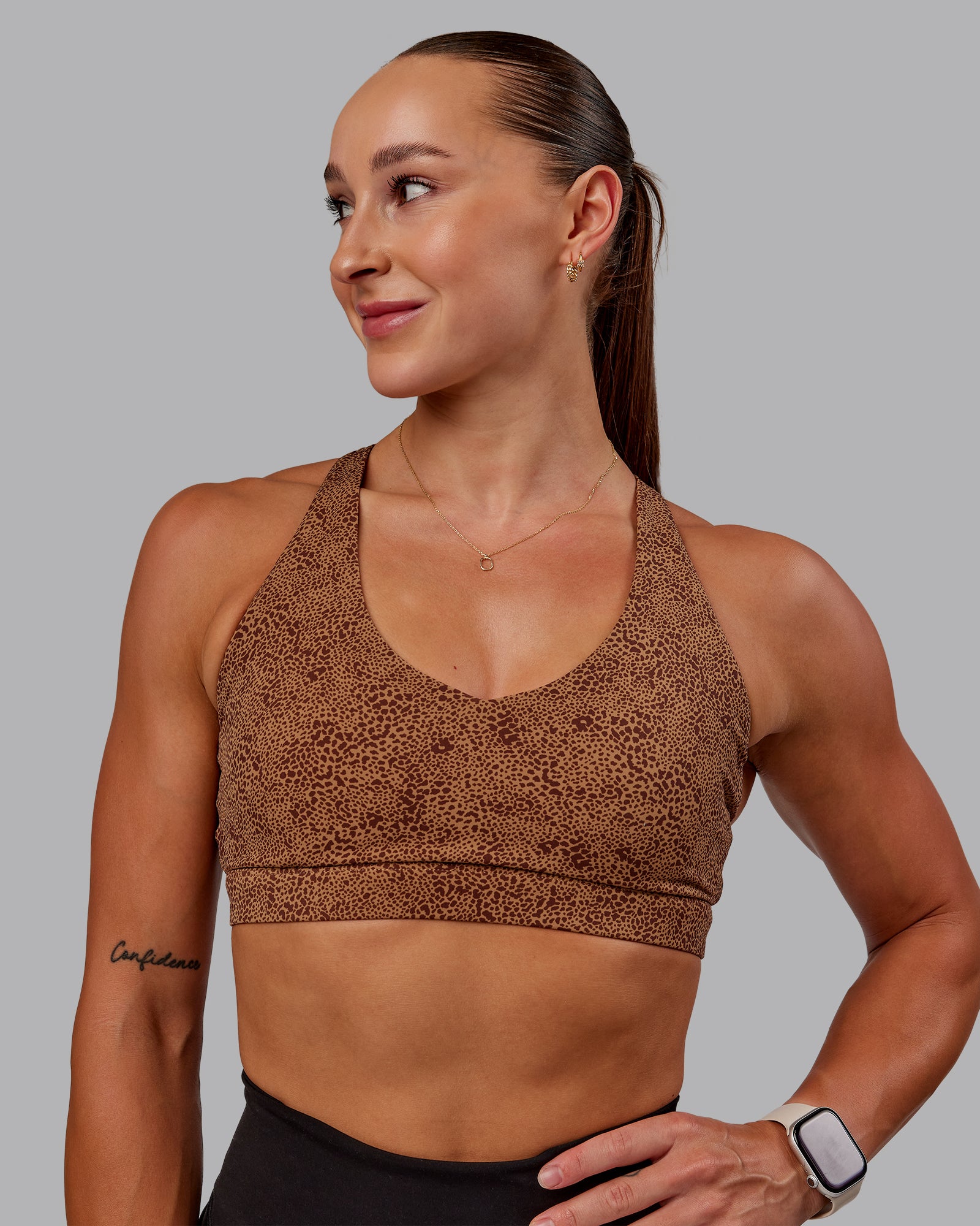 Nirvana Sports Bra - Caramel Agile Print