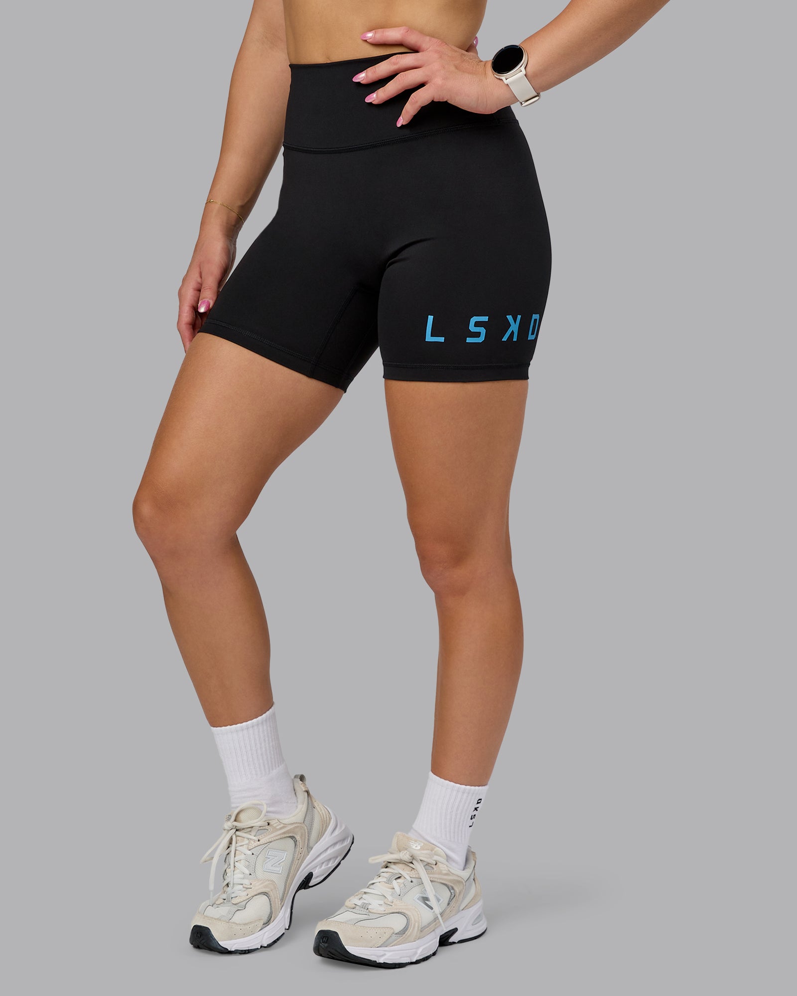 Fusion Ultra High-Rise 6" Short Logo - Black-Azure Blue
