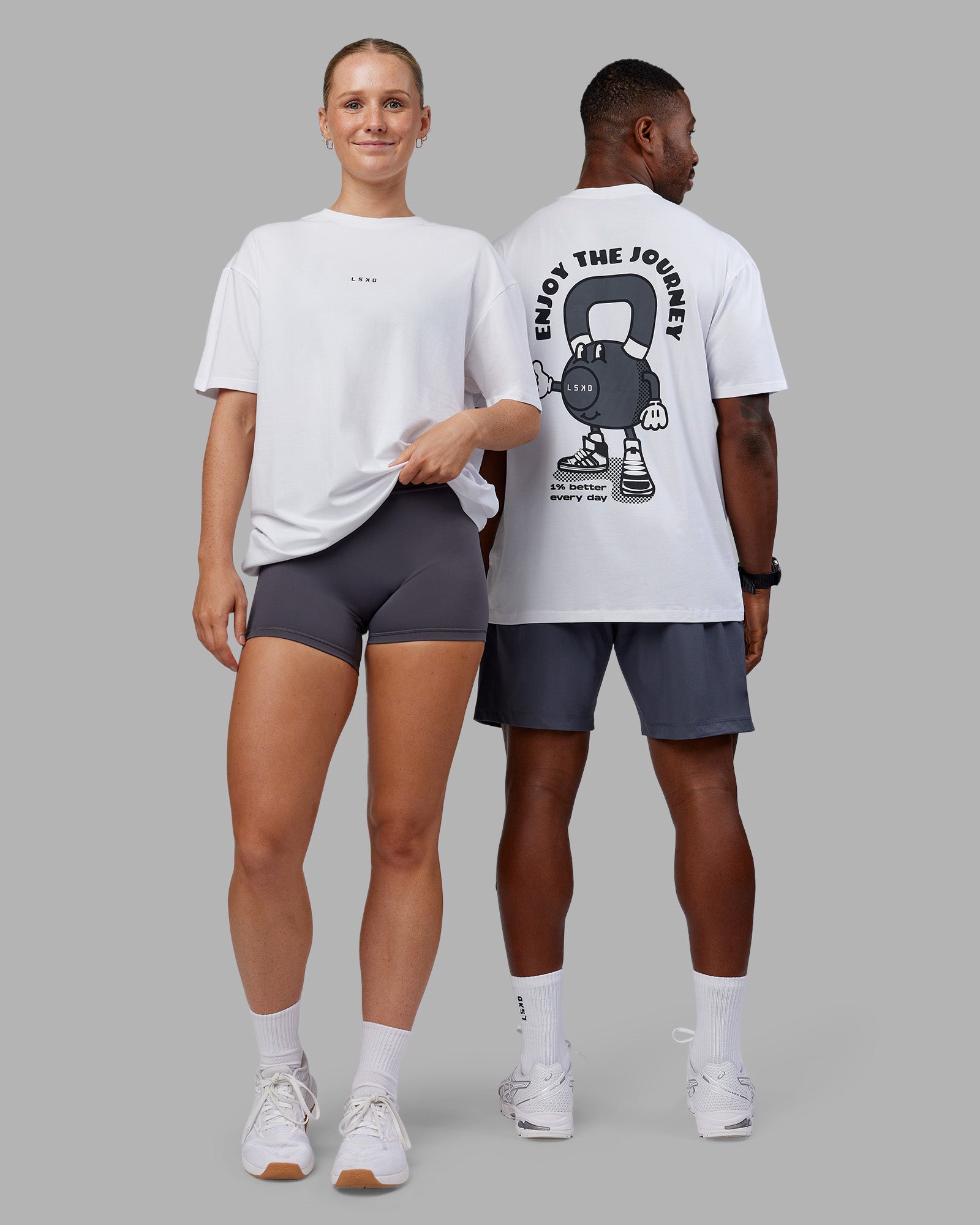 Kettlebell FLXCotton Oversized Tee - White-Black
