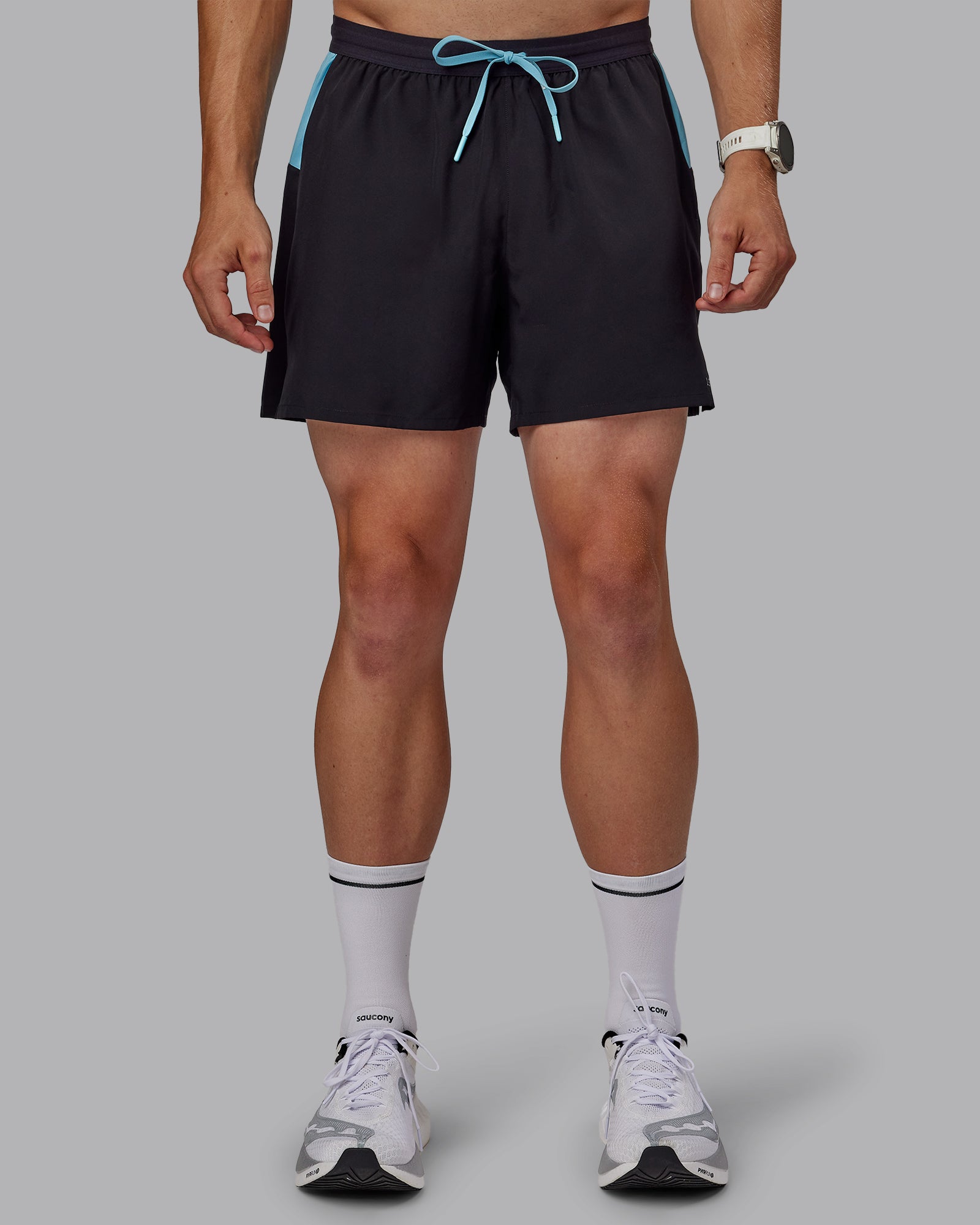 Pace 5" Lined Performance Short - Black-Retro Blue