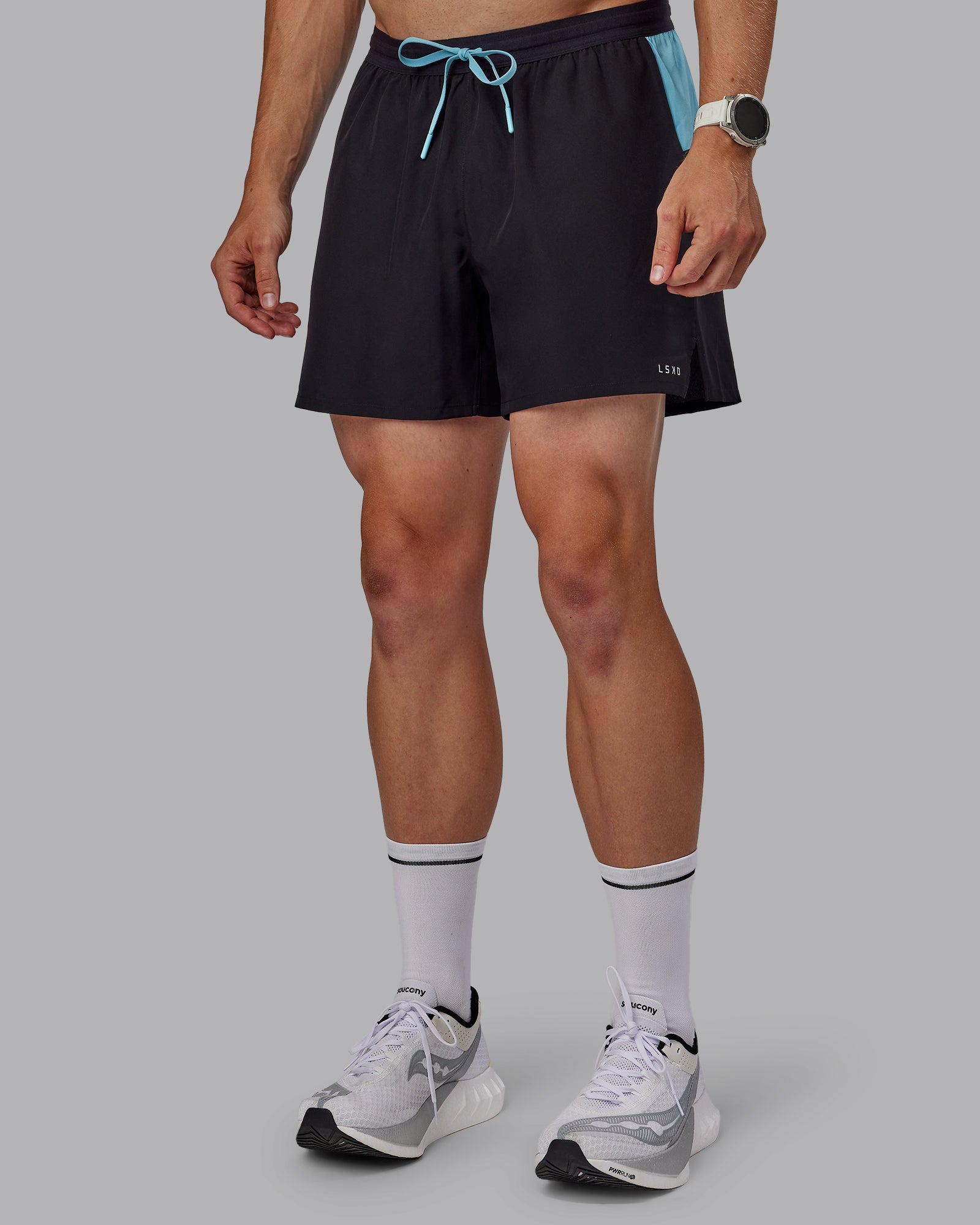 Pace 5" Lined Performance Short - Black-Retro Blue