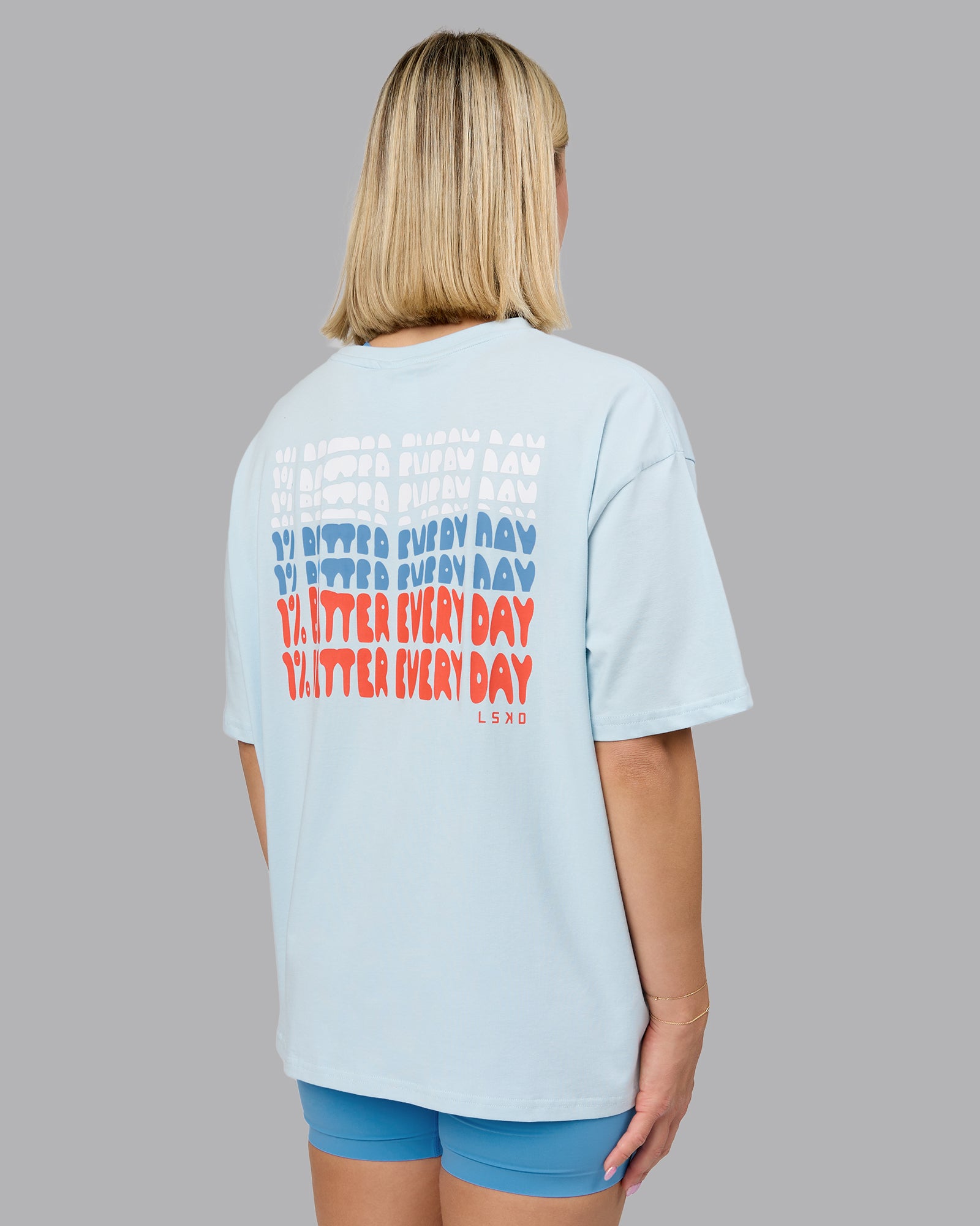 On Repeat FLXCotton Oversized Tee - Light Cyan-Grenadine