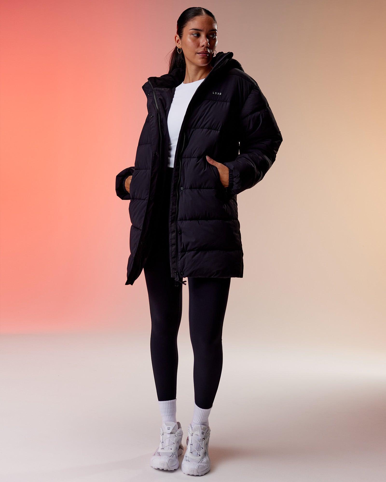 Go-To Puffer Long Jacket - Black